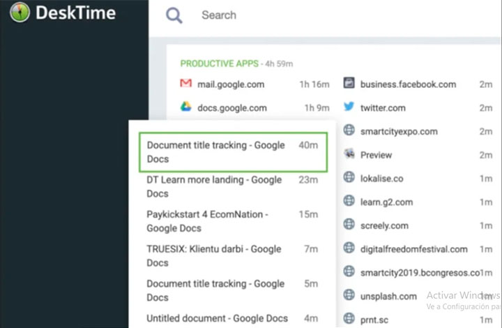 Desktime Seguimiento de Documento